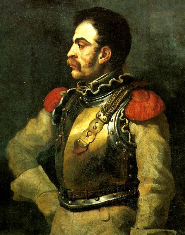 Theodore   Gericault portrait de carabinier oil painting image